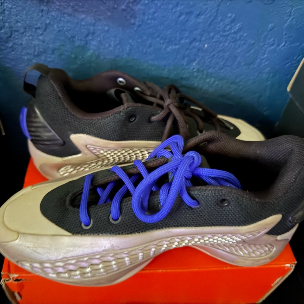 adidas Kids Black and Purple Sneakers Anthony Edwards!
